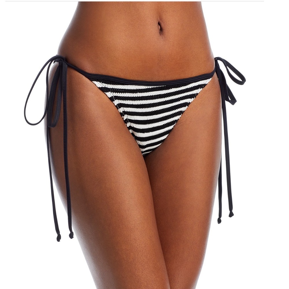 CLEONIE Marshall Briefs Black White Stripe Bikini Bottoms Size Medium/large